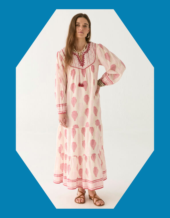 Maison Hotel Layla Print Midi Dress, Pink (PINK), large
