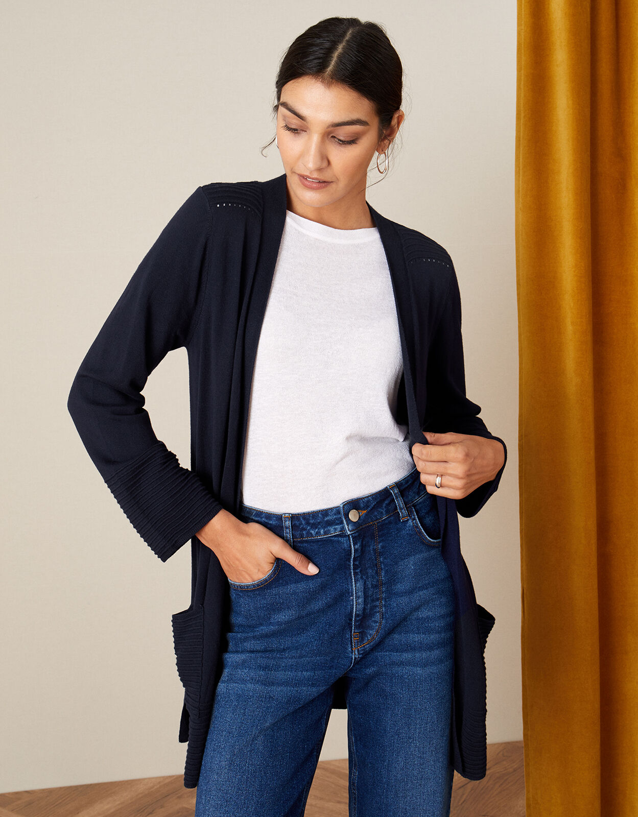 Monsoon navy cardigan cheap