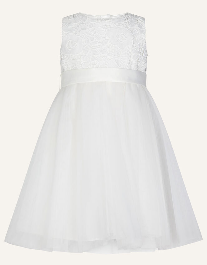 Baby Alice Lace Bodice Tulle Dress, Ivory (IVORY), large
