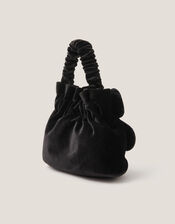 Pearl Bow Velvet Bag, , large