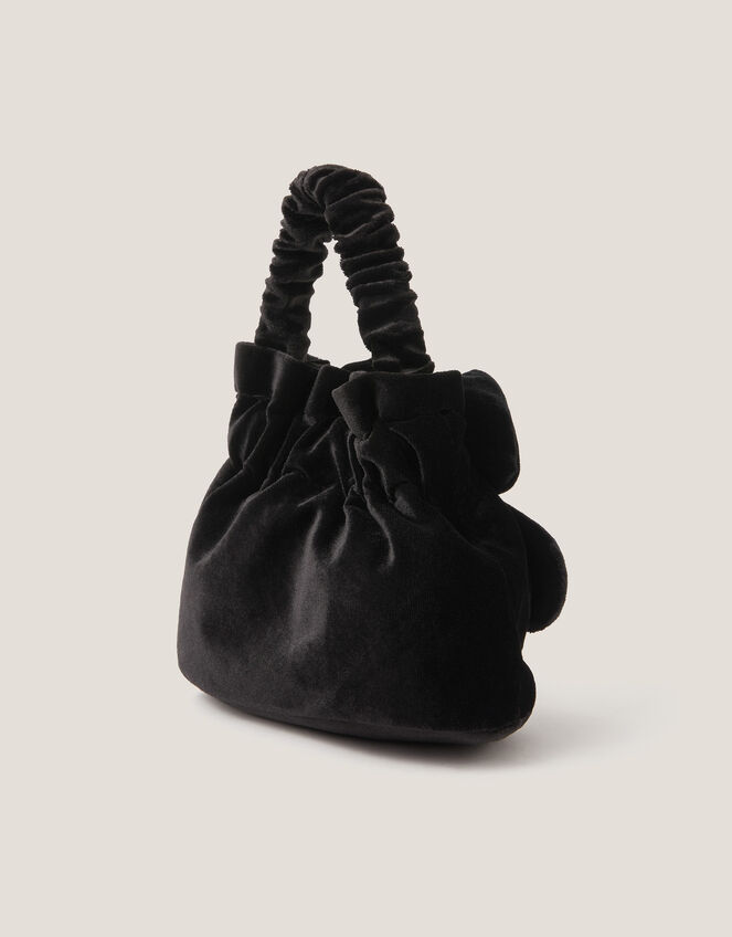 Pearl Bow Velvet Bag, , large