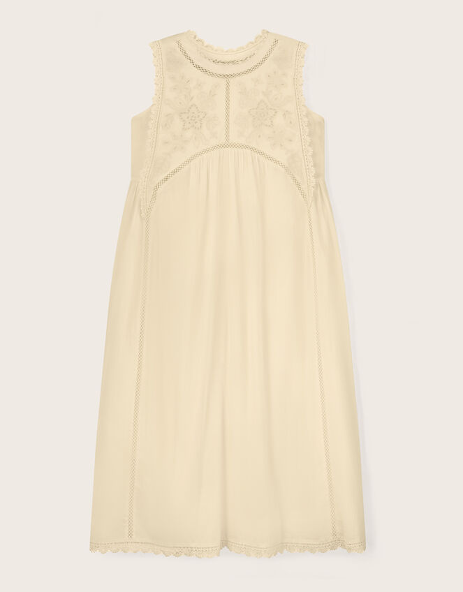 East Winnie Broderie Cotton Dress, White (WARM IVORY), large