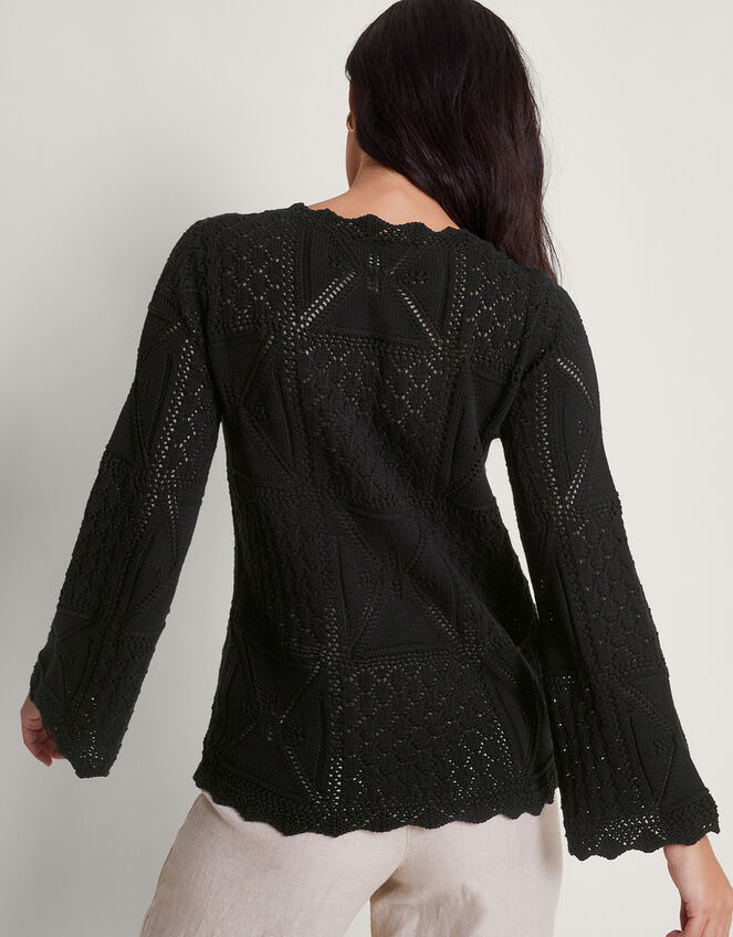 Pax Pointelle Jumper, Black (BLACK), large