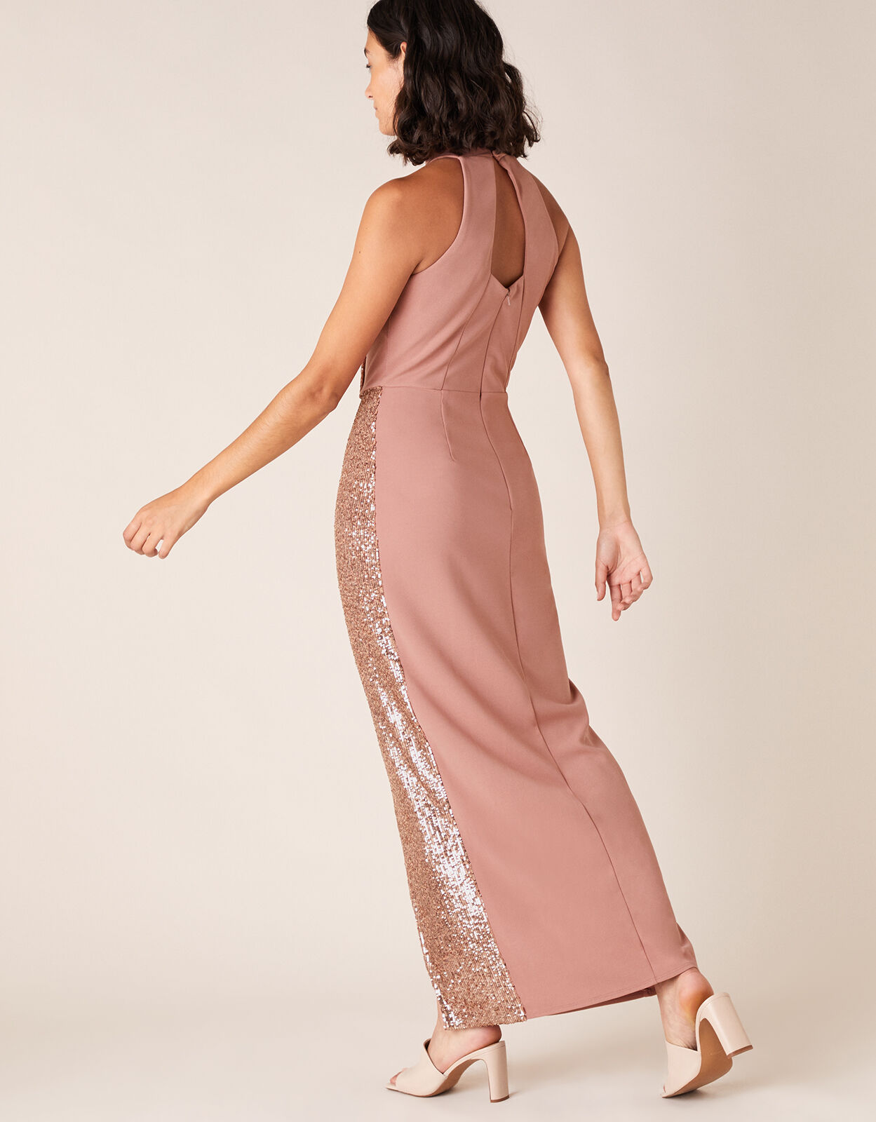 Monsoon gold sequin maxi dress clearance