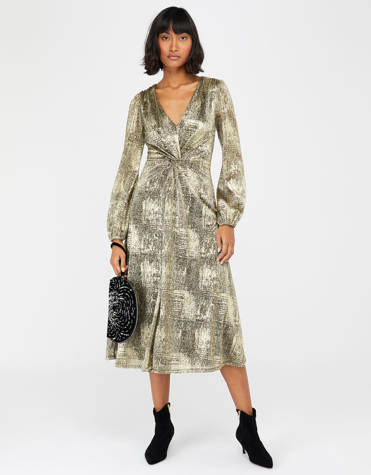 Monsoon gold hotsell maxi dress
