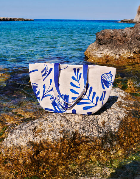 Embroidered Beach Bag, , large