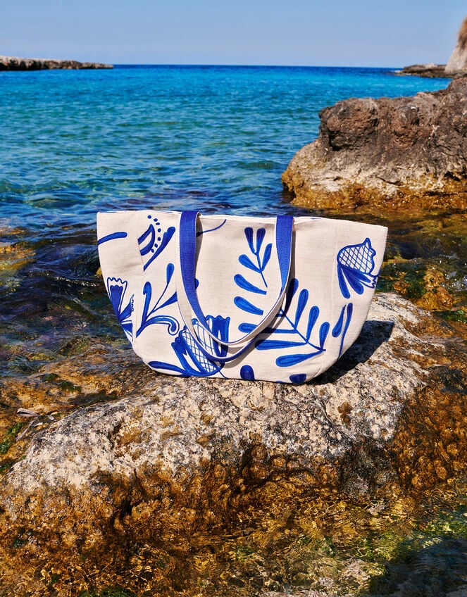 Embroidered Beach Bag, , large