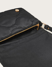 Quilted Nylon Cross-Body Bag, Black (BLACK), large