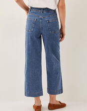 Hallie Regular Crop Wide Leg Jeans, Blue (MID AUTHENTIC BLUE), large