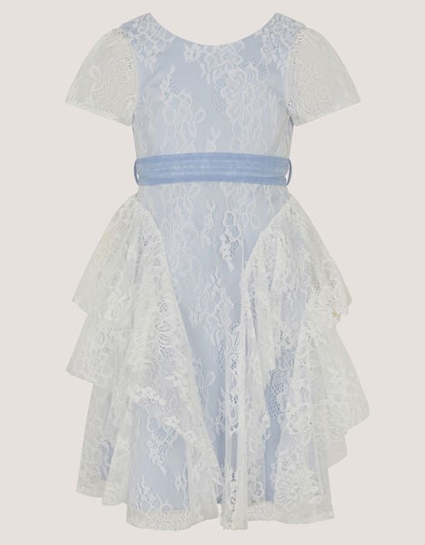 Joanie Cancan Ruffle Lace Dress, Blue (BLUE), large