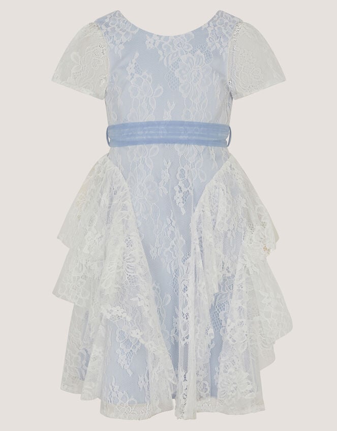 Joanie Cancan Ruffle Lace Dress, Blue (BLUE), large