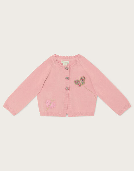 Newborn Butterfly Cardigan Pink, Pink (PINK), large