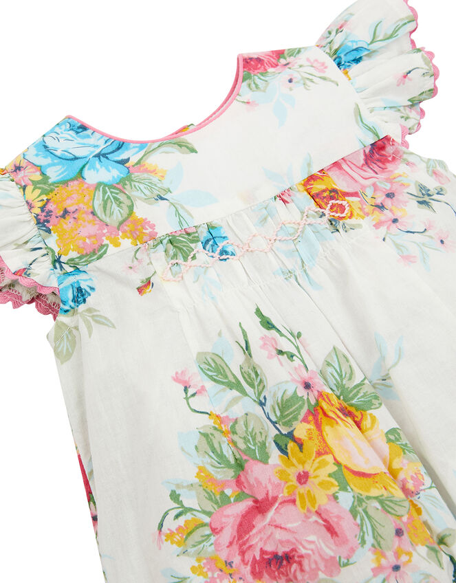Newborn Floral Bloom Romper , Ivory (IVORY), large