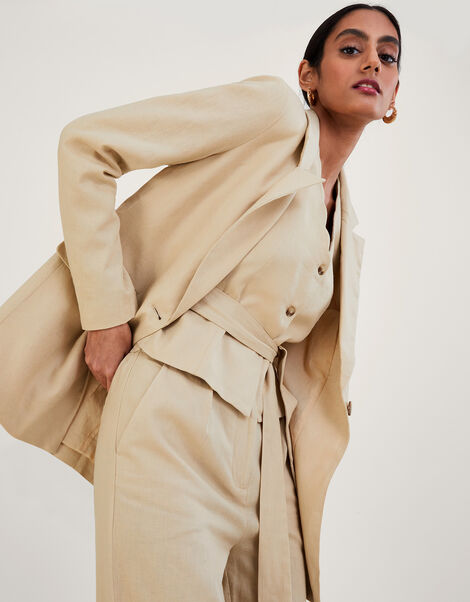 Jenny Jacket in Linen Blend, Natural (STONE), large