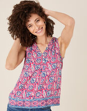 ARTISAN STUDIO Printed Tank Top, Pink (PINK), large