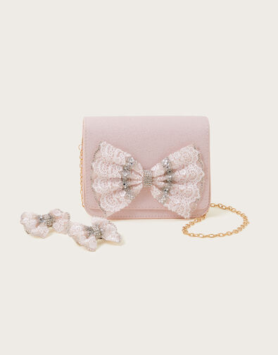 Dawn Lace Bow Bag and Clips Set, , large
