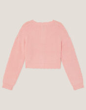 Bow Knit Cardigan, Pink (PINK), large