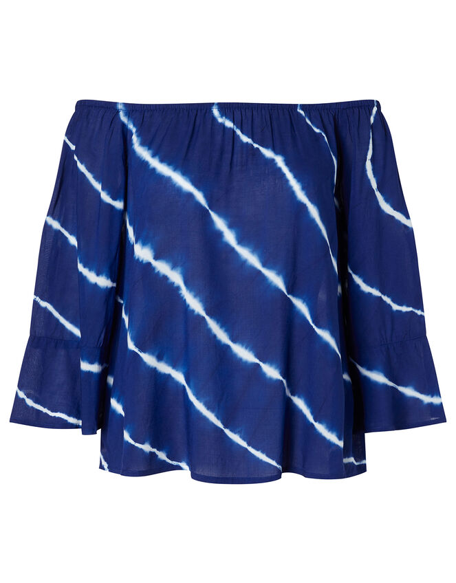 Tie-Dye Off-Shoulder Top in LENZING™ ECOVERO™, Blue (BLUE), large
