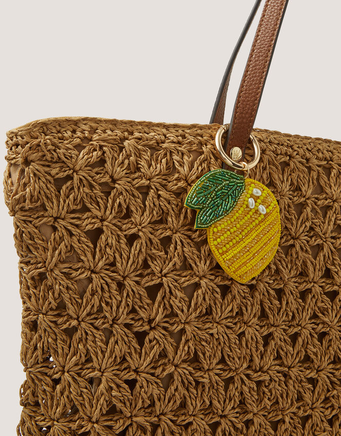 Beaded Lemon Bag Charm, , large