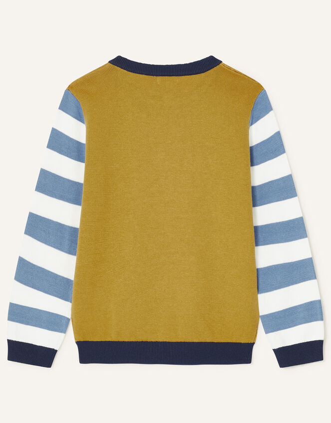 Lion Knit Jumper, Yellow (MUSTARD), large