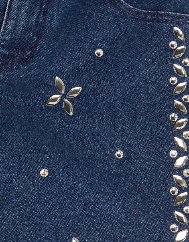 Jewel Embellished Jeans, Blue (BLUE), large