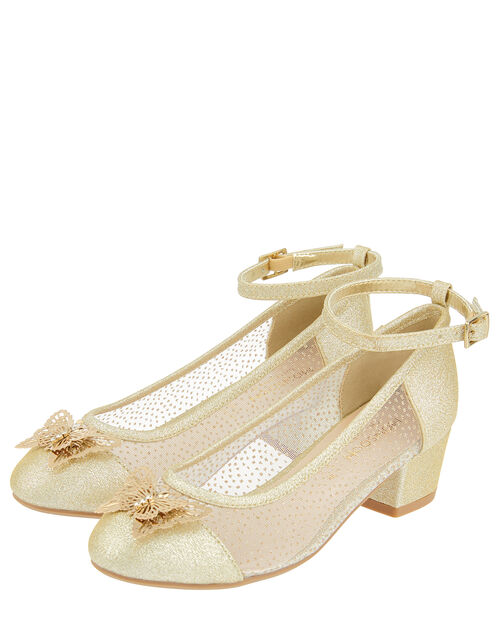 Butterfly Princess Sparkle Heels Gold Girls Flat Shoes Monsoon Global