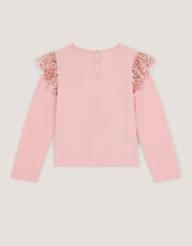 Sequin Reindeer Christmas Top, Pink (PINK), large