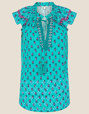 Roopa Embroidered Top , Green (GREEN), large