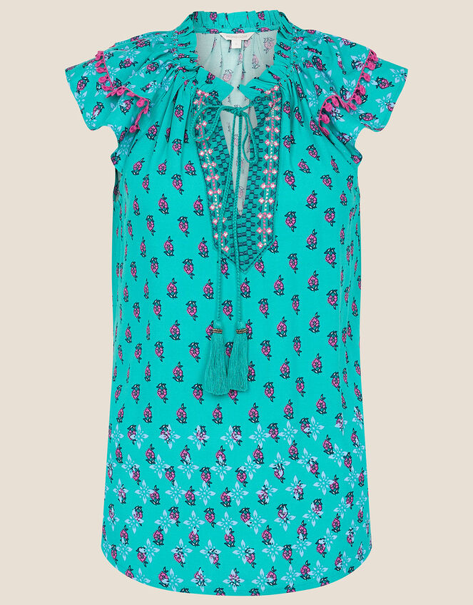 Roopa Embroidered Top , Green (GREEN), large