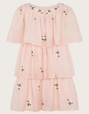 Katinka Embroidered Tiered Dress, Pink (PINK), large