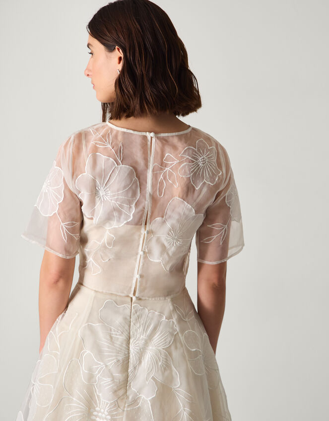 Rosie Lace Floral Bridal Top, Ivory (IVORY), large