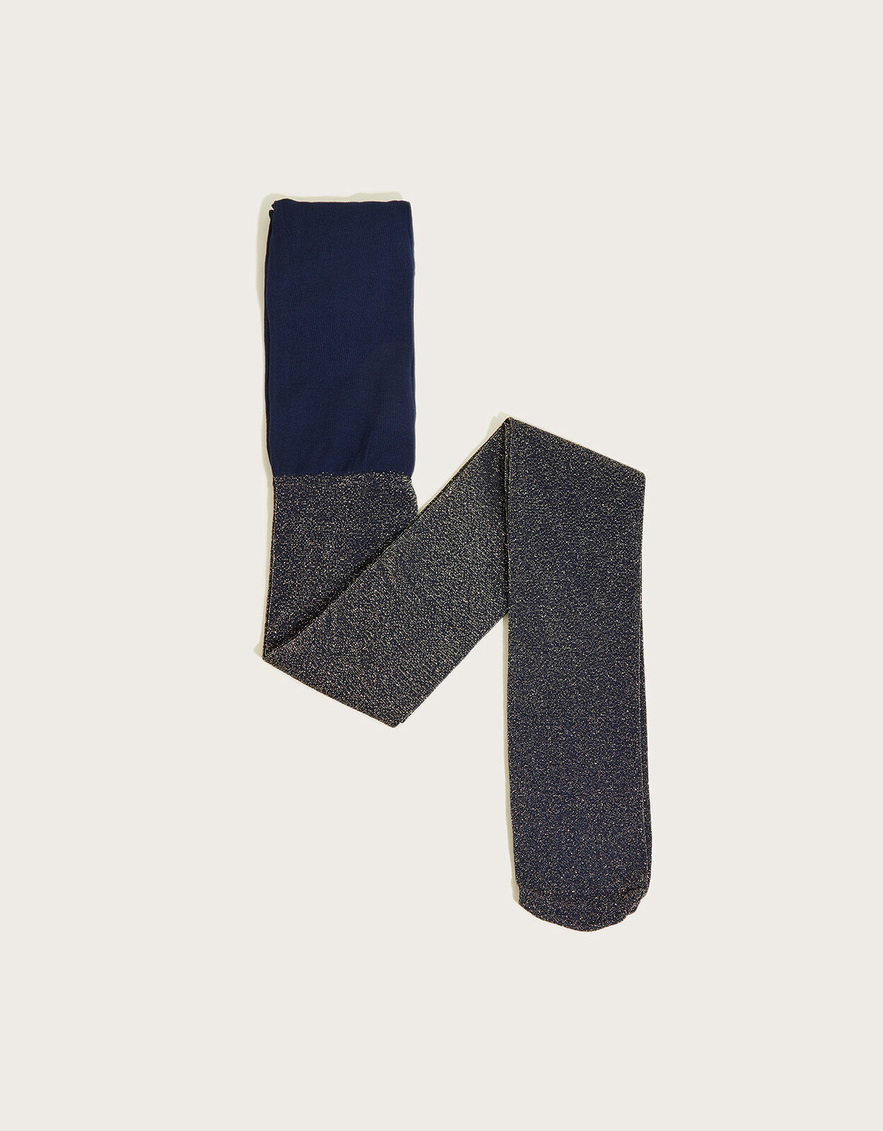 Girls navy sparkle tights top