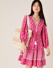 Daisy Printed Tunic Dress, Pink (PINK), large