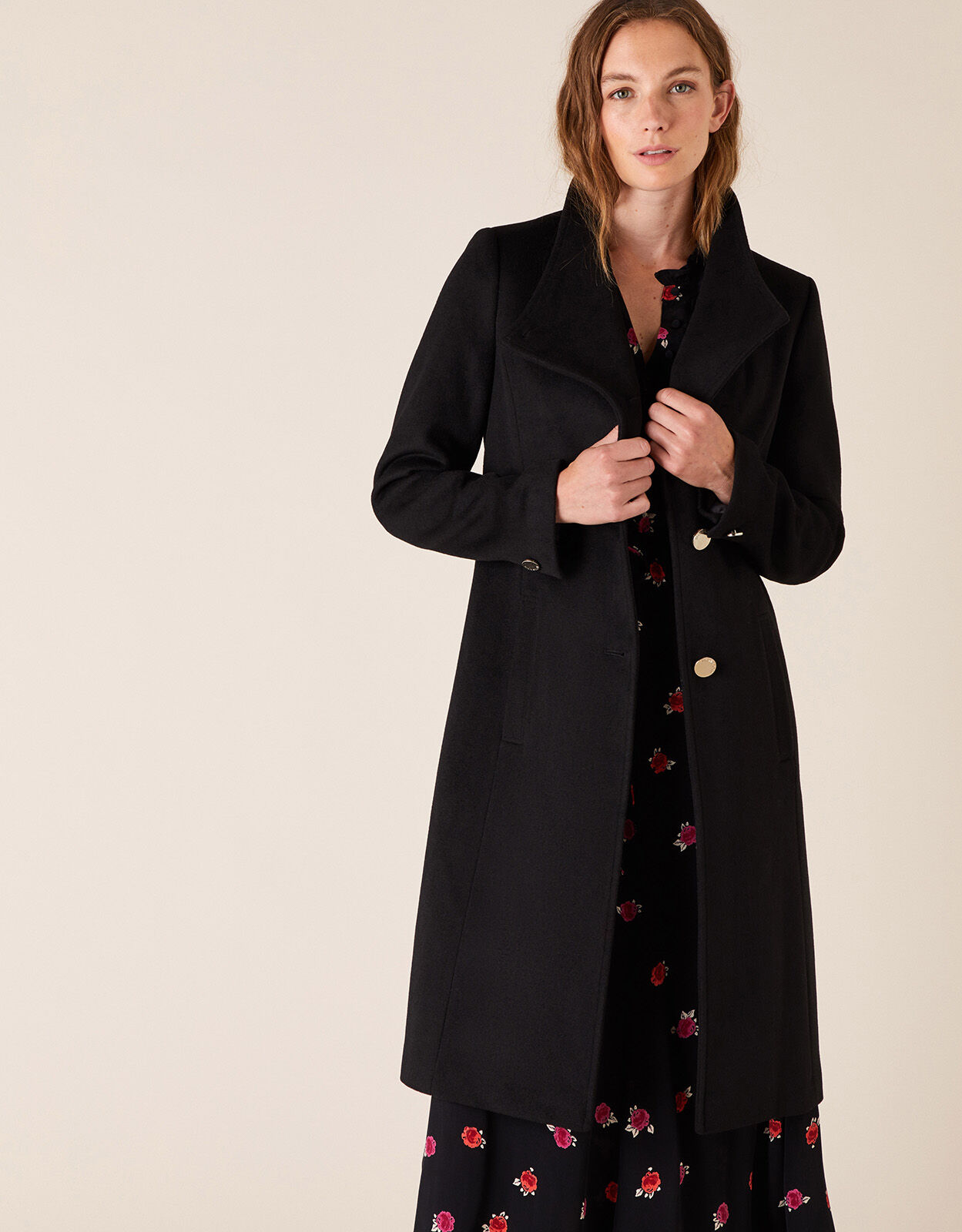 Monsoon black coat shop