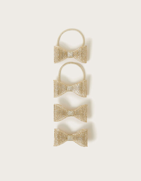 4-Pack Dazzle Bow Hair Set, Gold (GOLD), large