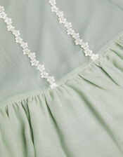 Antonia Drop Waist Flower Dress, Green (SAGE), large