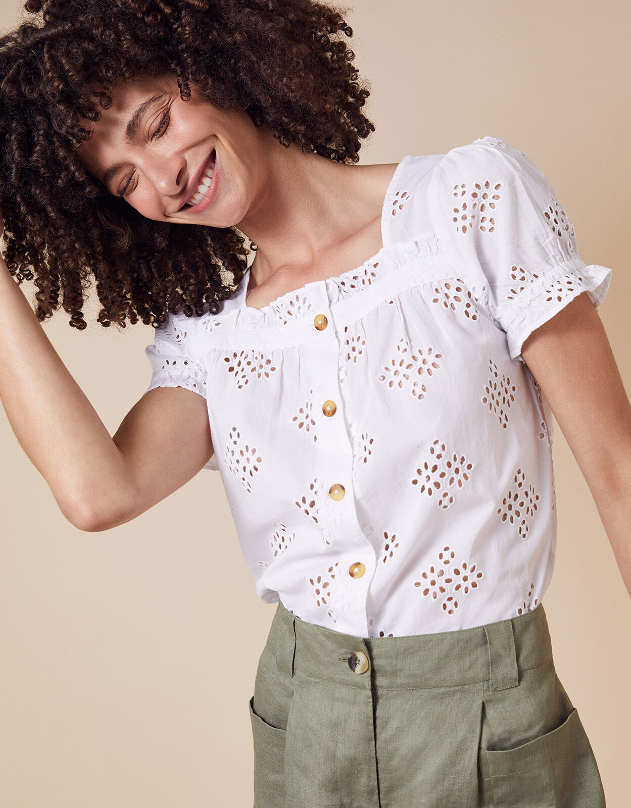 Broderie white top clearance
