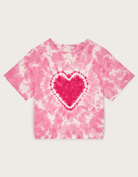 Heart Tie Dye T-Shirt, Pink (PINK), large
