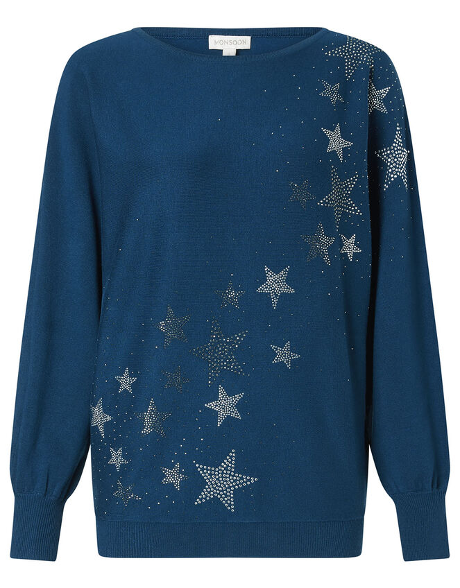 Scatter Star Heat-Seal Gem Jumper, Teal (TEAL), large