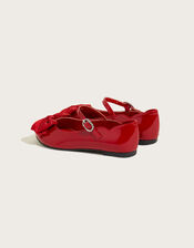 Patent Bow Ballerina Flats, Red (RED), large