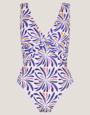 Cece Block Print Swimsuit, Blue (BLUE), large