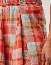 Cecily Check Midi Skirt, Orange (ORANGE), large