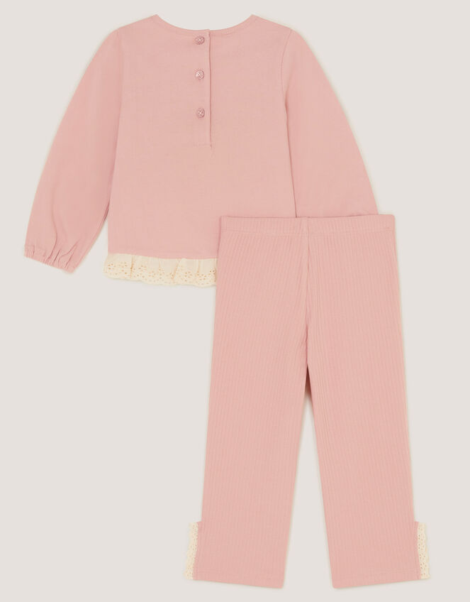 Baby Embroidered Butterfly Top & Leggings Set, Pink (PINK), large