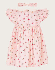 Baby Floral Stripe Dress and Headband Set, Ivory (IVORY), large