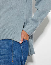 Sara Sequin Knit Jumper, Blue (LIGHT BLUE), large