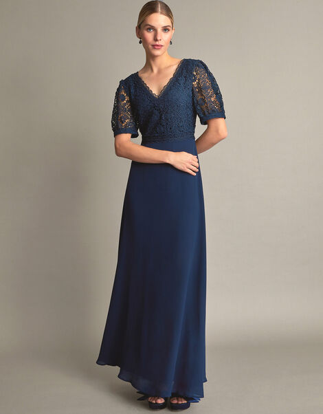 Lilibet Lace Maxi Dress Blue, Blue (NAVY), large