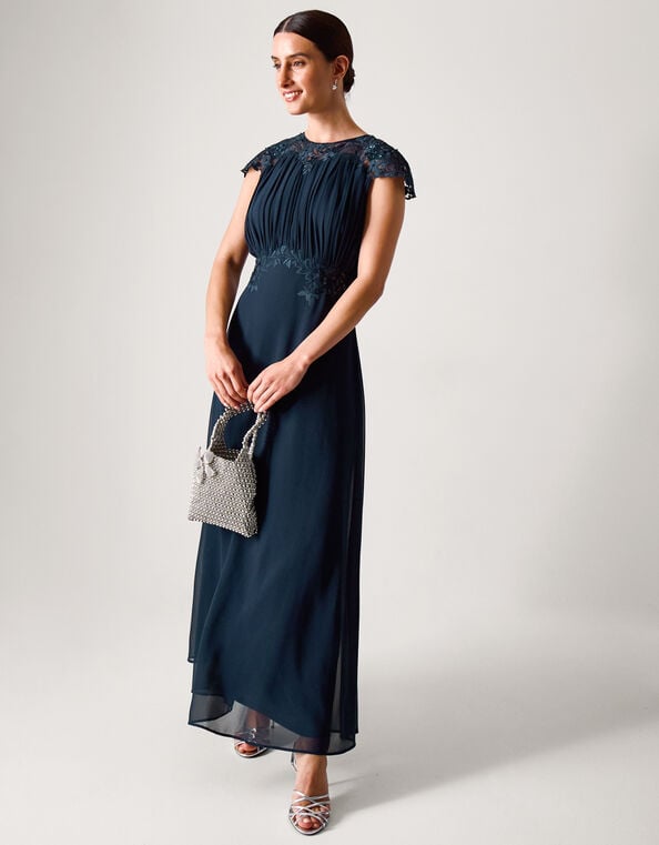 Elodie Lace Chiffon Bridesmaid Dress, Blue (NAVY), large