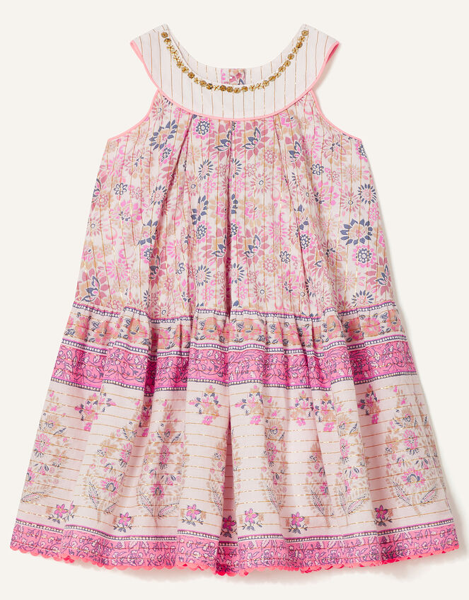 Baby Woodblock Print Dress, Purple (LILAC), large