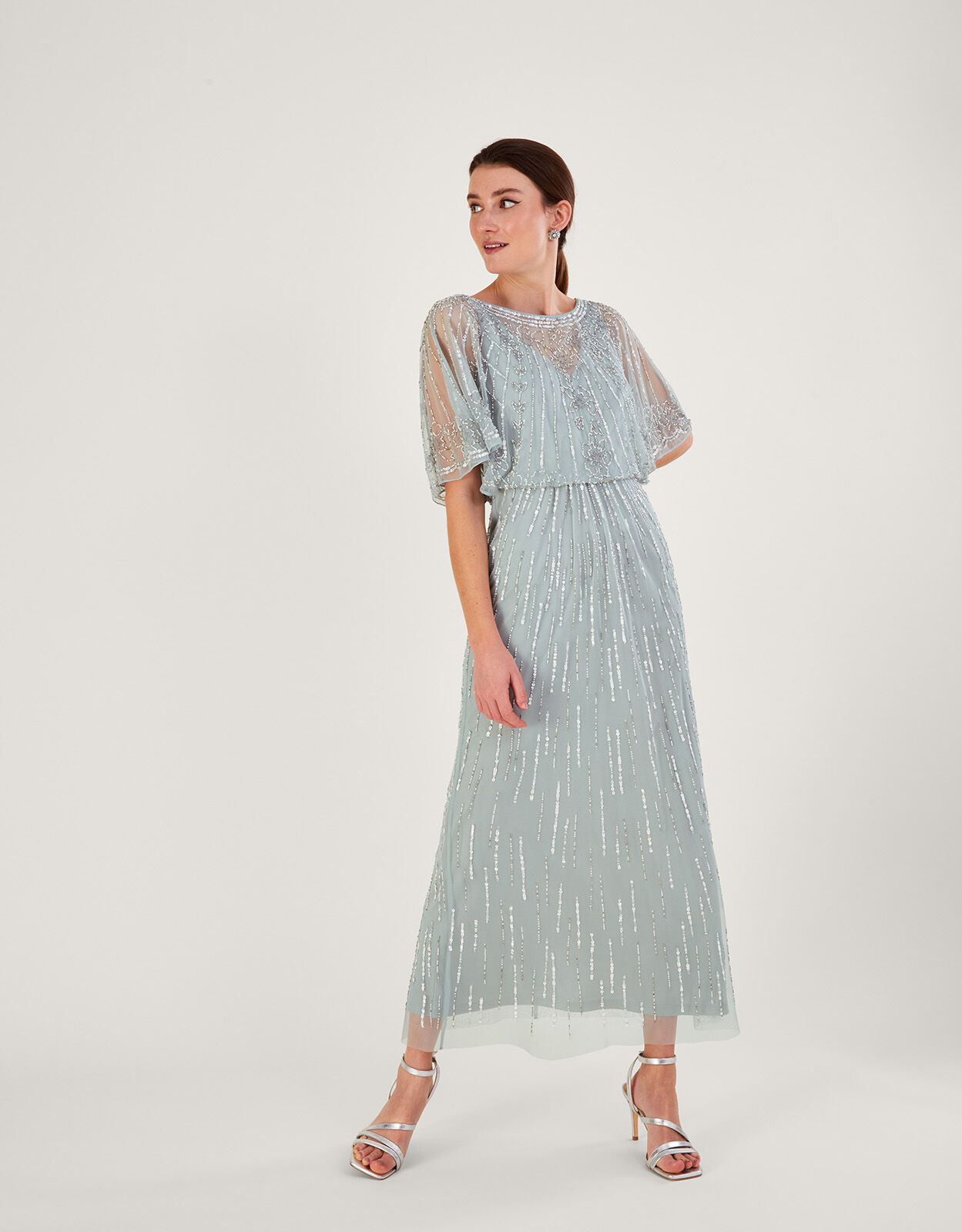 Monsoon grey embellished dress online