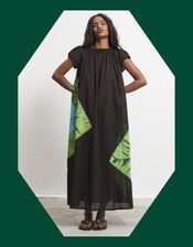 Par & Escala Agus Artisanal Print Maxi Dress, Black (BLACK), large
